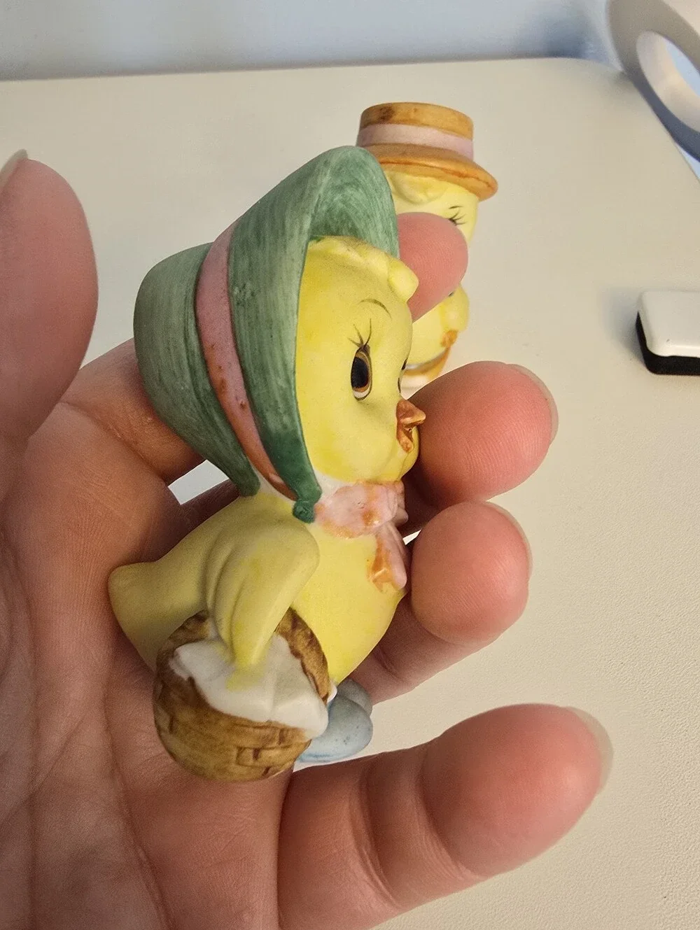 Vintage Lefton Anthropomorphic Baby Ducks Salt And Pepper Shakers Porcelain READ